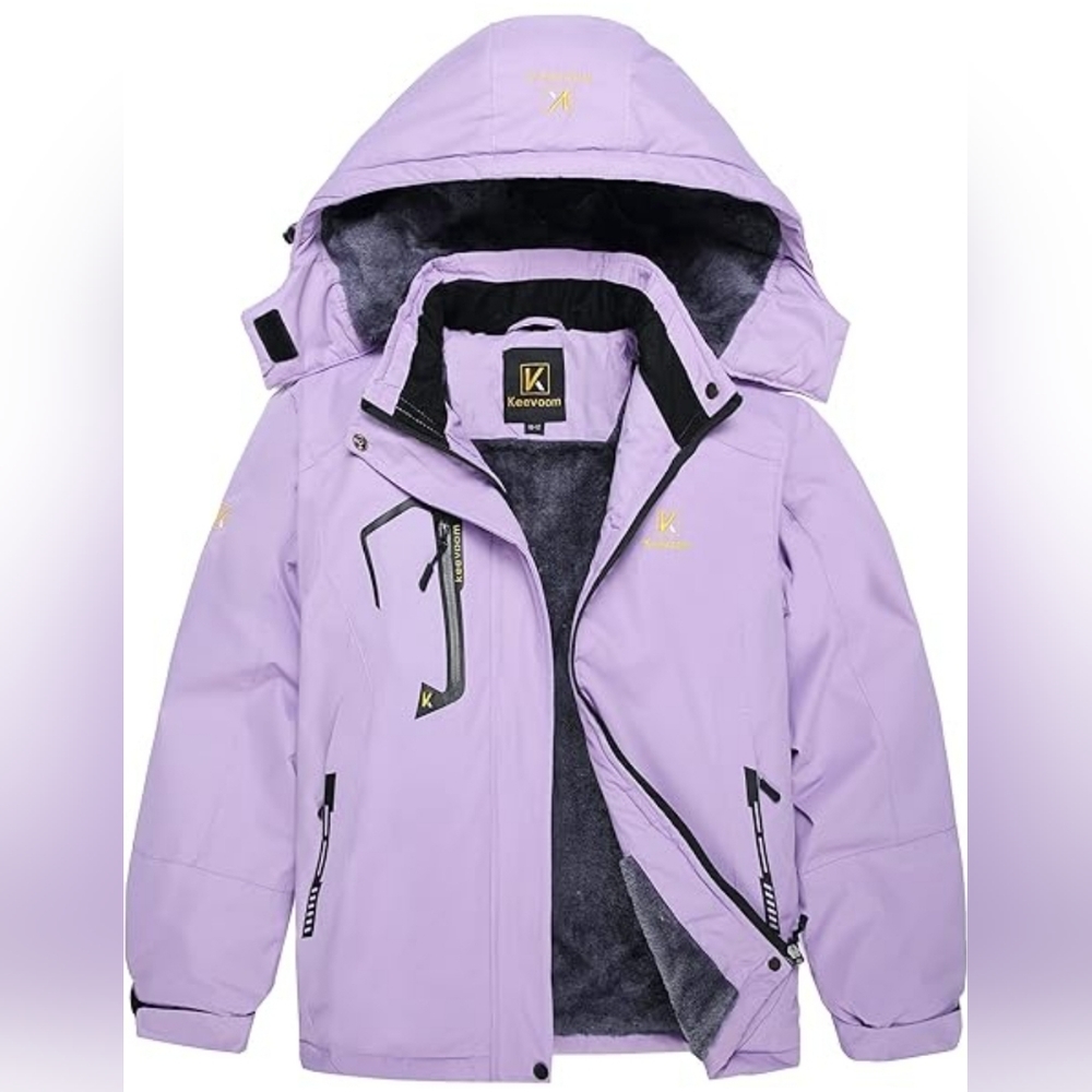 NWT NEW Keevoom 3 In 1 Girls Waterproof Ski Jacket Fleece Snow Coat Winter  8-9